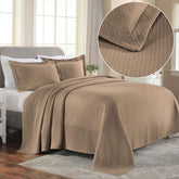 Solitaire Jacquard Matelassé Cotton Diamond Solitaire Bedspread Set